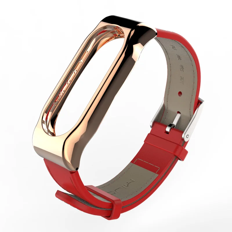 Model-6 Gold Red Mi band 2 металлический ремешок для Xiaomi mi Band 2 Браслет ремешок Смарт-часы - Цвет: Model-6 Gold Red
