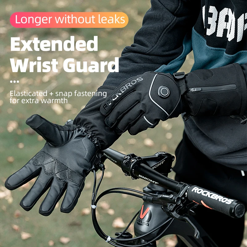 ROCKBROS Moto Cycling Electric Heated Gloves Ski Winter Rechargeable Waterproof USB Touch Screen Battery | Спорт и развлечения
