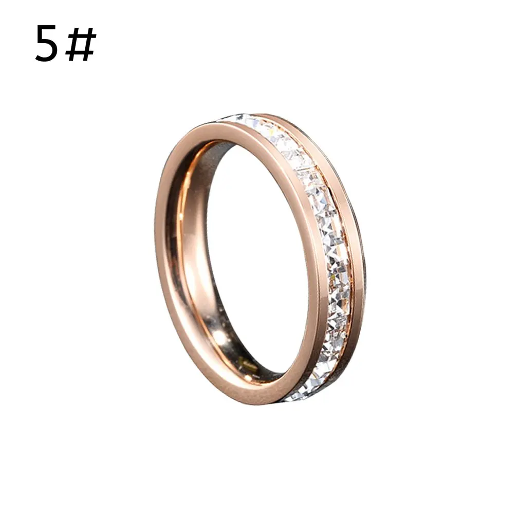 

Single Row Full Diamond Titanium Steel Ring Full Diamond Couple Durable Ring Fashionable And Easy To Match