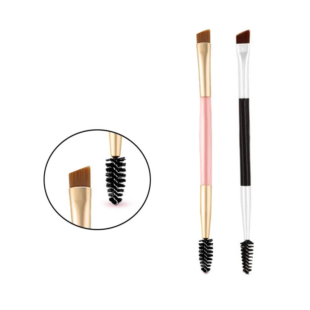 AMSIC 2 шт. Кисть для макияжа ручка бровей двойной инструмент бамбуковая