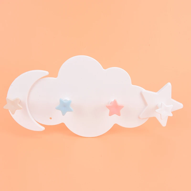 

Cute Star Moon Cloud Shape Nail-free Wall Clothes Hooks Hanger Storage Hook