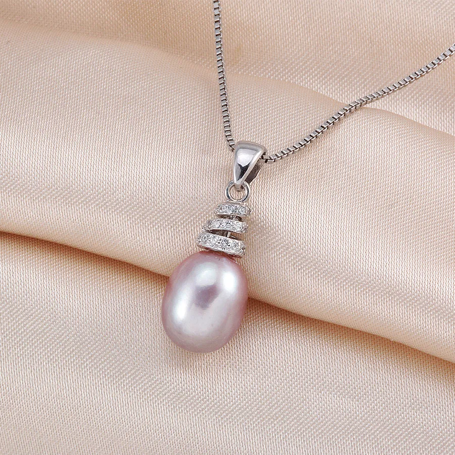 Женский кулон с натуральным пресноводным жемчугом ожерелье из серебра 2020 пробы