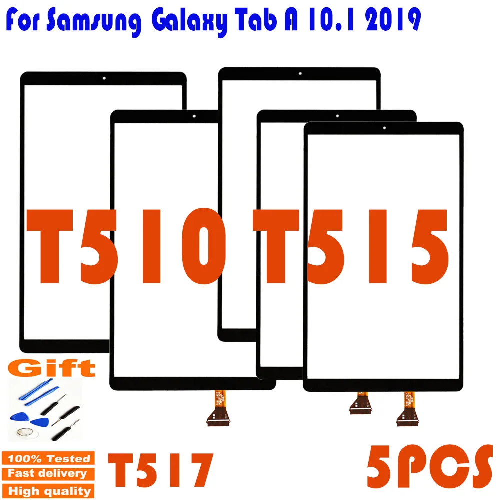 

5PCS AAA+ For Samsung Galaxy Tab A 10.1 2019 T510 T515 T517 SM-T515 SM-T510 SM-T517 Touch Screen Digitizer Glass
