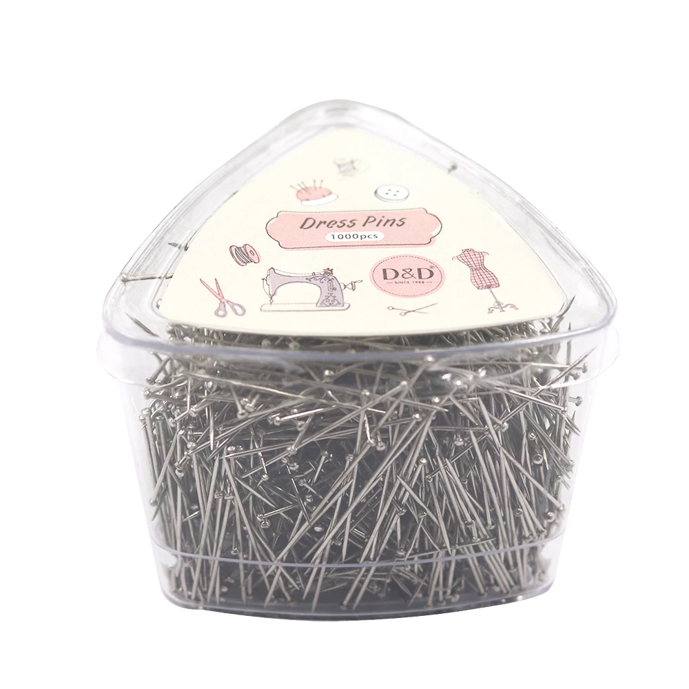 1000 шт./корт. Булавки из нержавеющей стали булавка для одежды шелковая атласная