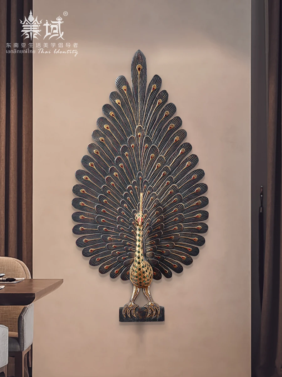 

Peacock wall hanging wall decoration pendant Thai relief wall decoration living room entrance dining room wall room decor