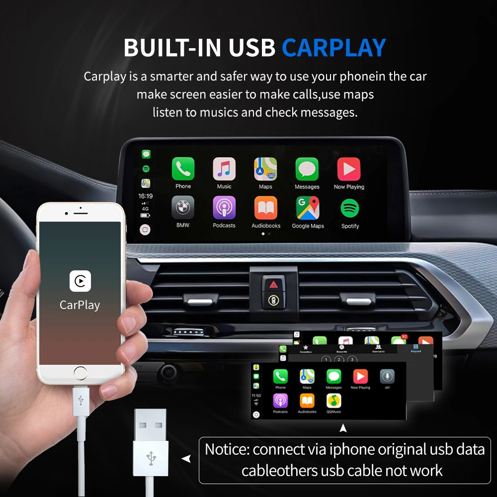 Автомобильный GPS-навигатор с сенсорным IPS экраном для BMW F30 F31 F34 F32 F33 F36 2018 EVO 2 + 32 Гб
