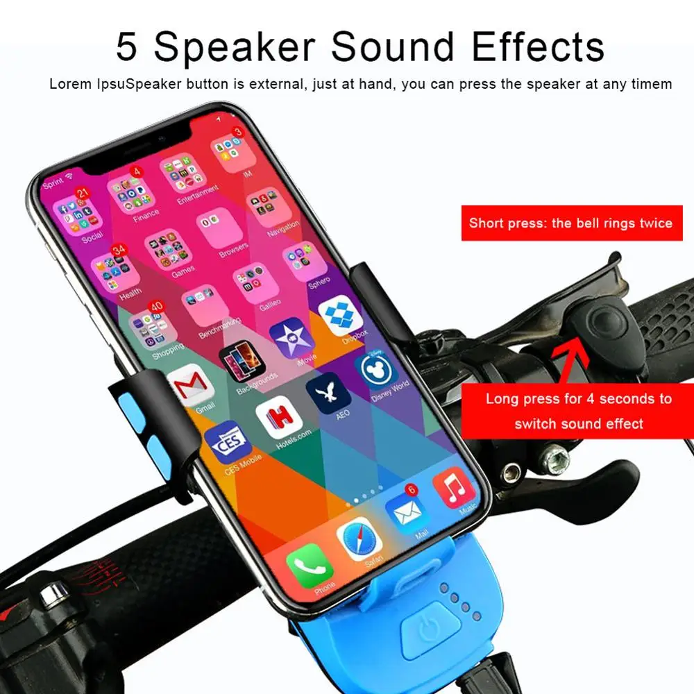 4 режима велосипедный фонарь светильник держатель для телефона велосипед