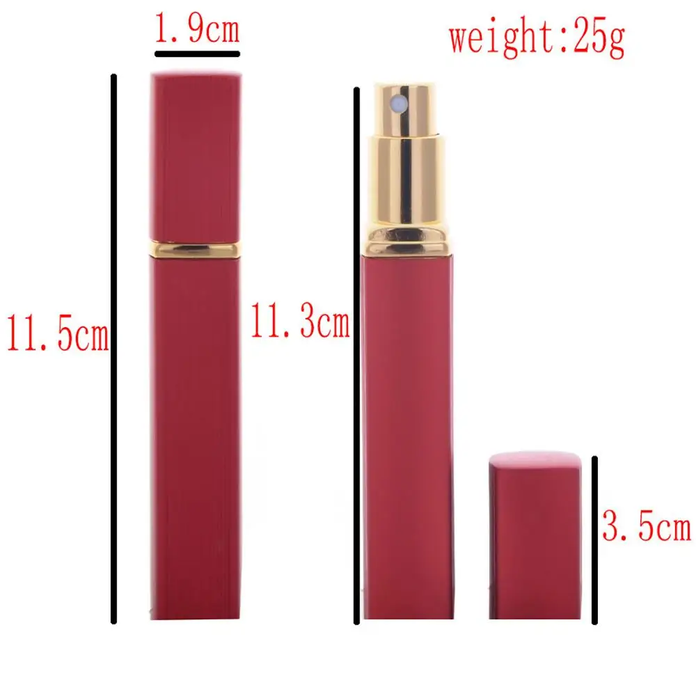 

Metal Case Glass Tank 12ml Perfume Bottle Aluminum Nozzle Spray Refillable Bottle Parfum Cosmetic Glass Container