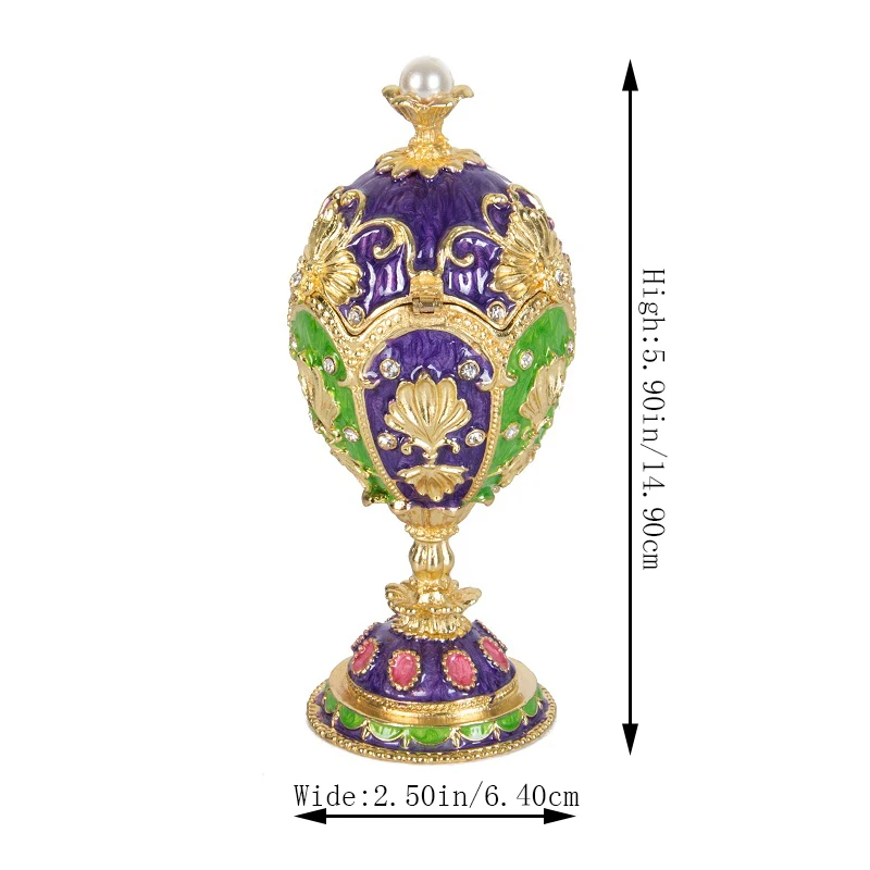 QIFU, роскошный faberge яйцо металлическая коробка для бижутерии домашний декор для украшения стола