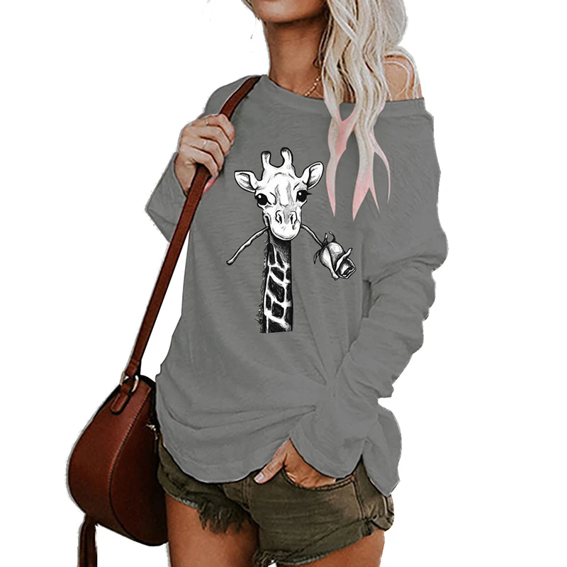 Футболка с длинным рукавом женская одежда топы круглым вырезом Женская футболка