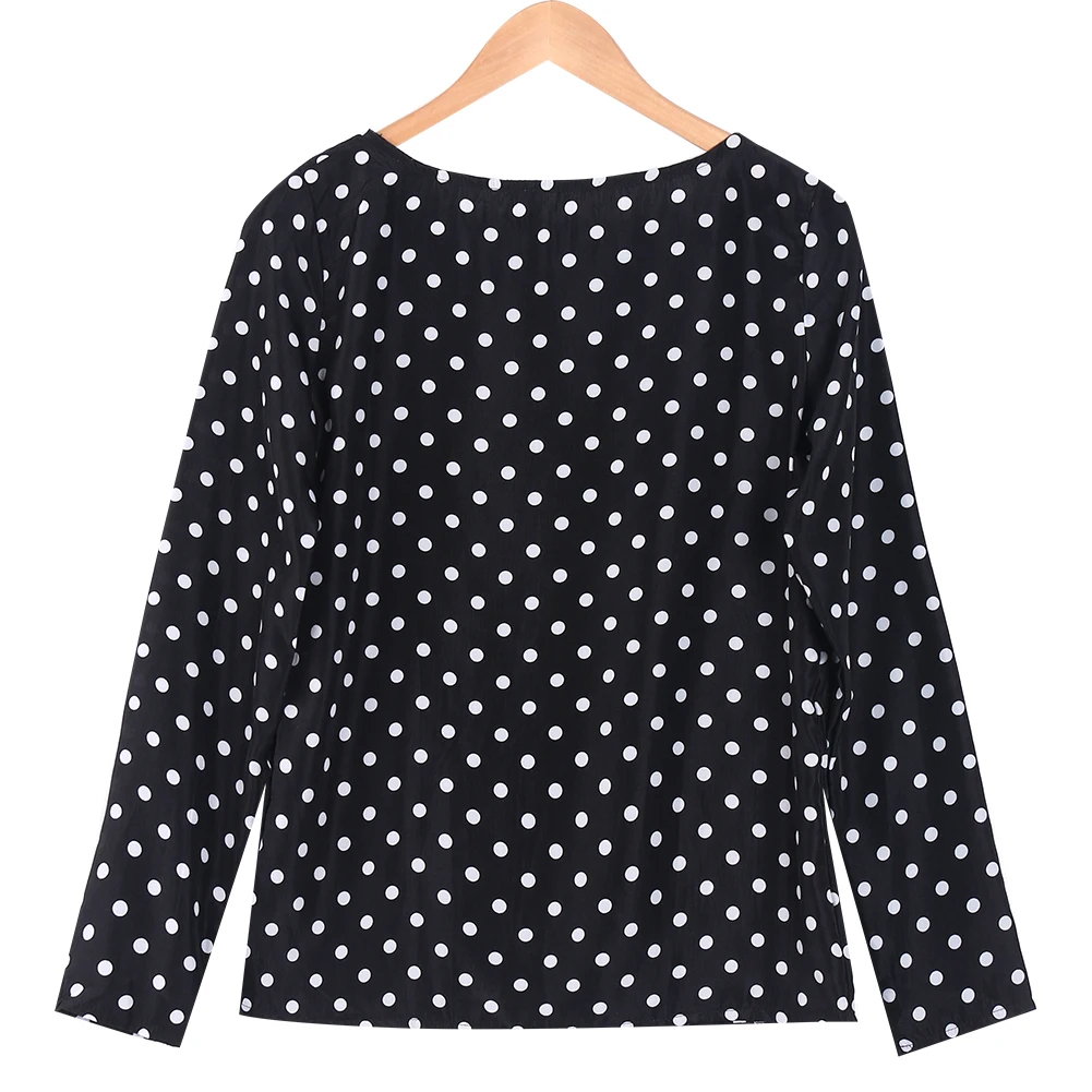

Fashion Sexy Women Loose Chiffon Tops Long Sleeve Dot Shirt Casual Blouse