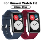 Ремешок силиконовый для Huawei watch Fit, спортивный браслет, аксессуары для смарт-часов, сменный однотонный браслет