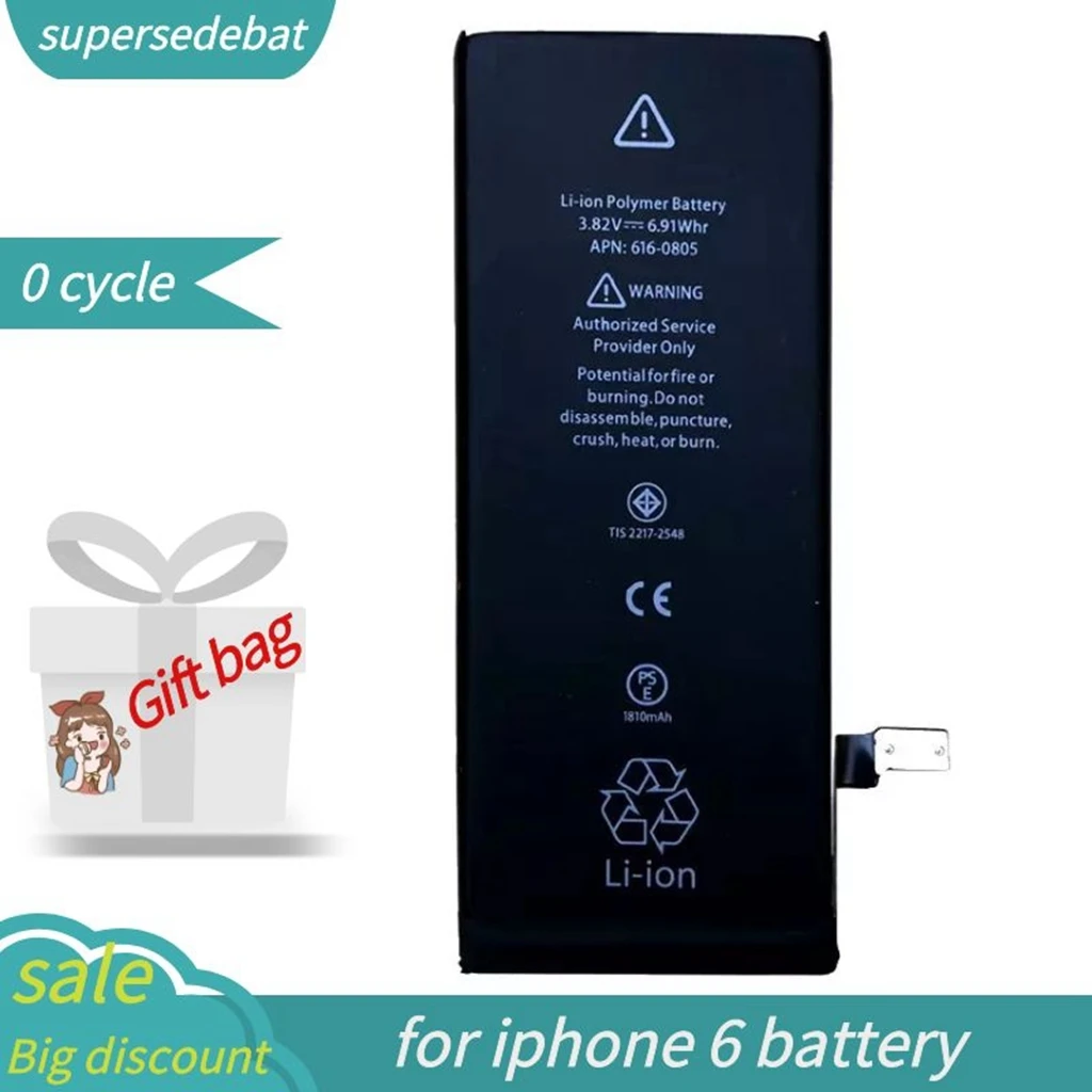 

for iphone 6 Battery 1810mah Bateria for iphone 6 Black Batteria for iphone 6 Rechargeable Batterie for iphone 6 Batteries