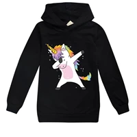 spring autumn boys girls cartoon unicorn cotton long sleeved hooded sweater childrens sports leisure hoodie tops