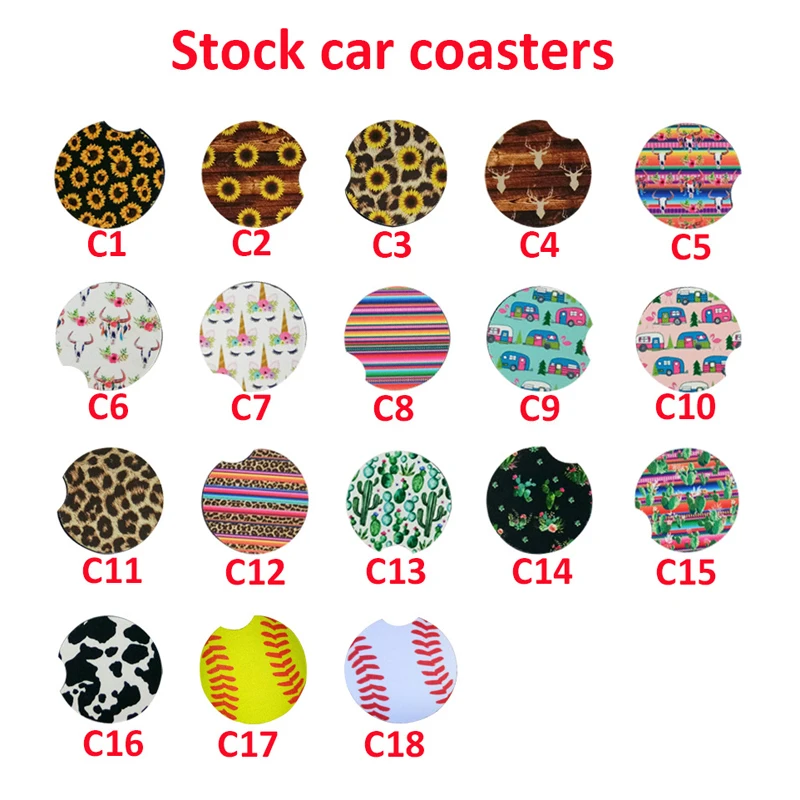 

100Pcs Neoprene Car Cup Mat Contrast Mug Coaster Flower Teacup Rainbow colors Pad for Home Decor Accessories