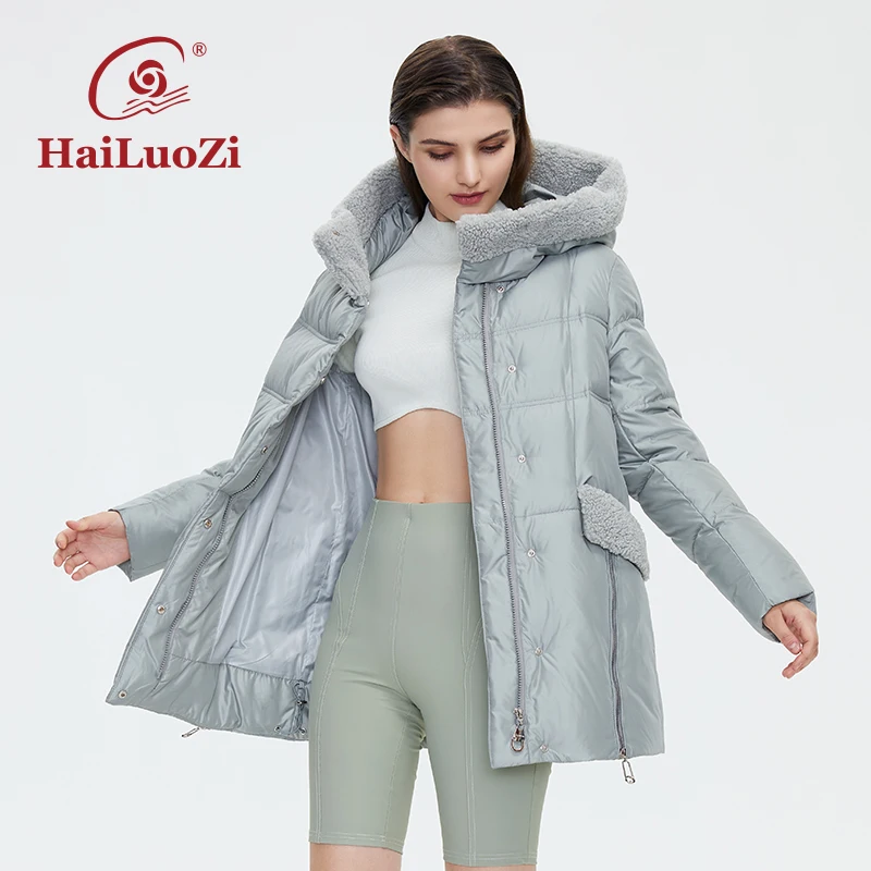 Новинка 2022 зимняя женская куртка HaiLuoZi Короткое женское пальто модное