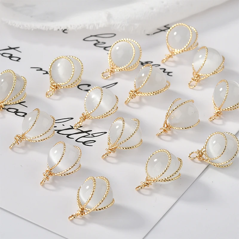 Опал обмотка подвеска медное покрытие 18 К Золотые DIY серьги ожерелье ювелирные