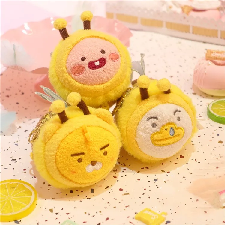 Новинка 2020 милый мультяшный медведь перстень Брелоки-персики утенок миньби