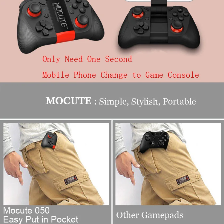 MOCUTE 050 VR игровой коврик Android геймпад для ПК Джойстик Android Bluetooth управление Лер селфи пульт дистанционного управления Джойстик для смартфона