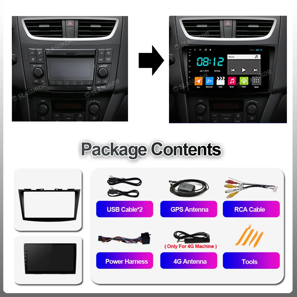 Android 10 0 DSP для Suzuki Swift 4 2011 2012 2013 - 2017 автомобильный радиоприемник мультимедийный