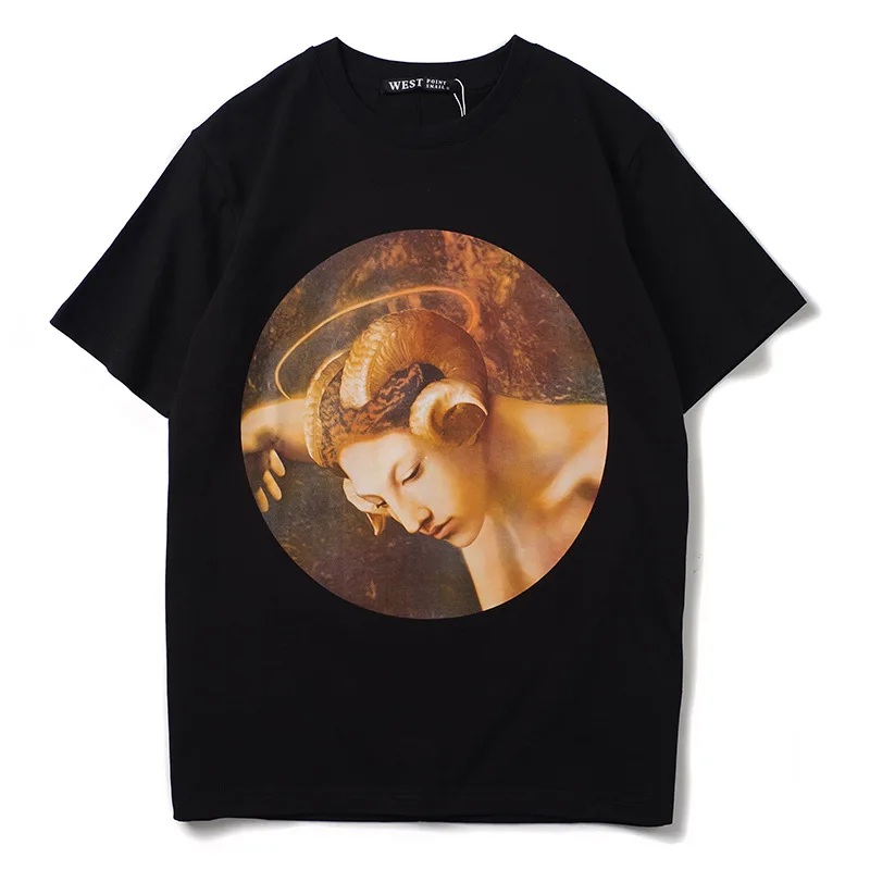 

New High Punk Novelty Men Fashion T Shirts the bacchante Print T-Shirt Hip Hop Skateboard Street Cotton T-Shirts Tee Dog #N132