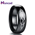 Мужское черное кольцо NUNCAD из карбида вольфрама с лазерным узлом, ширина 8 мм, религиозное мужское Ювелирное кольцо