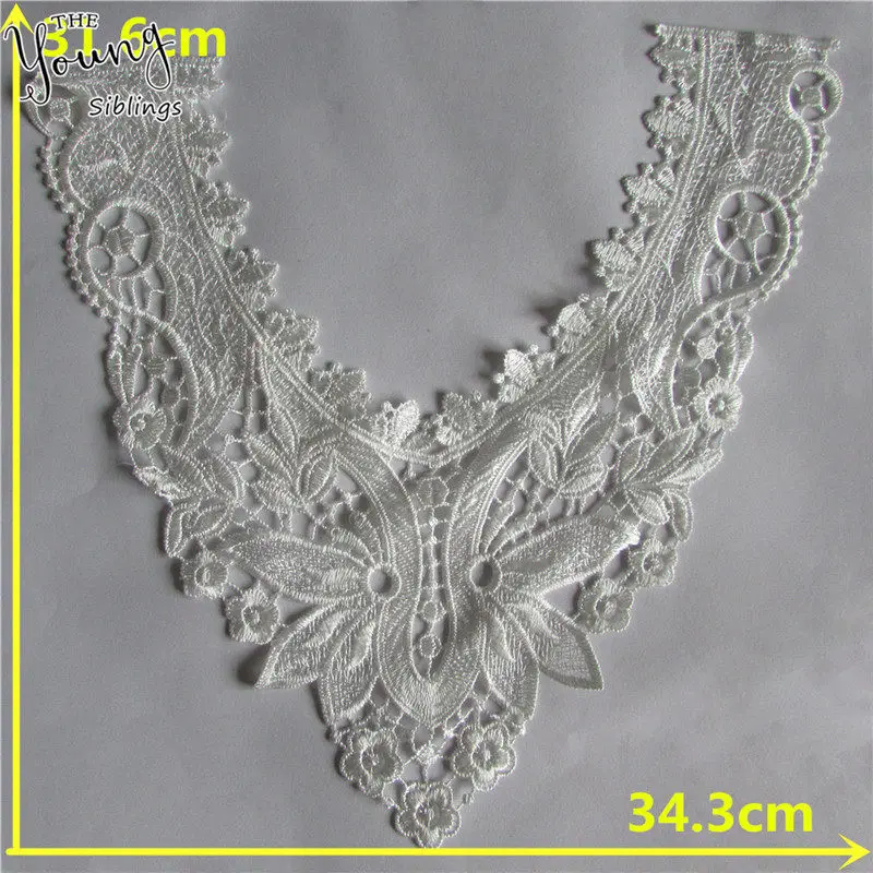 1PCS Модный стиль вышивка DIY ABS жемчужное кружево вырез шитье кружевной воротник украшение невесты свадебное платье костюм наклейка - Цвет: 1PCS