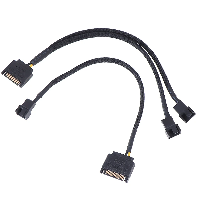 Высокое качество 1 шт. рукава SATA 15Pin до 3Pin 4Pin Вентилятор охлаждения адаптер