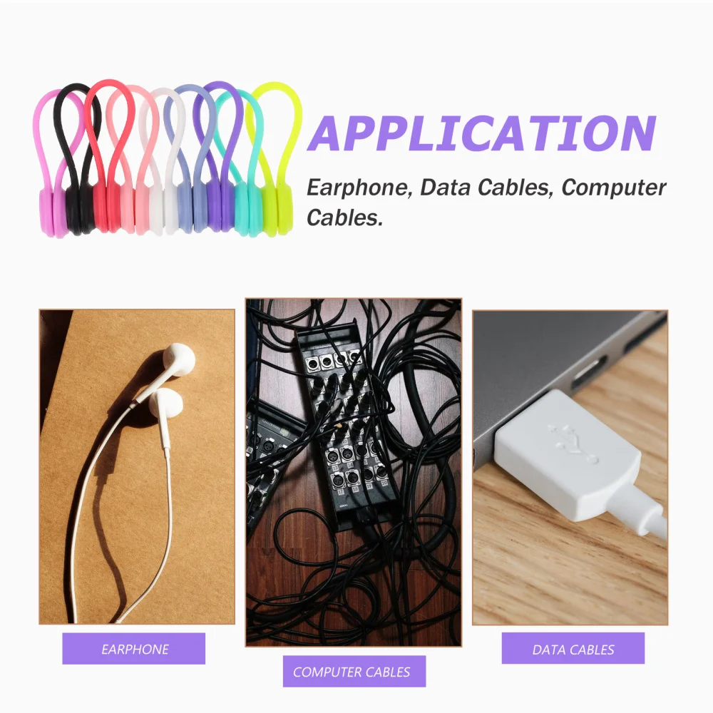 

9Pcs Magnetic Cable Winders Reusable Data Cable Ties Magnet Charging Cords Clips
