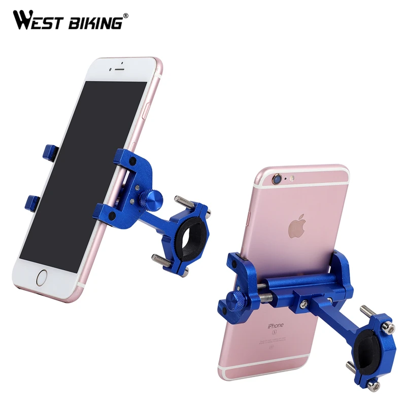 west biking aluminum alloy bike mobile phone holder adjustable bicycle phone holder non slip mtb phone stand cycling accessories free global shipping