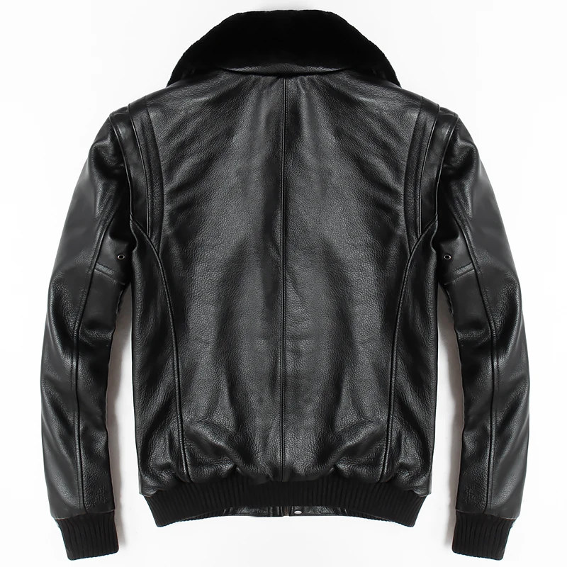 

New Arrival Mens Cow 100% Real Leather Short Jackets Slim Fit Pilot Coat Chaqueta Cuero Hombre Jaqueta De Couro Masculino