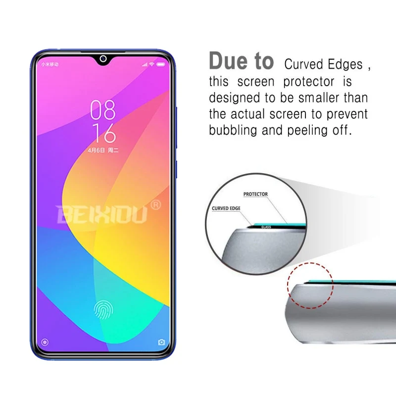 2 шт Полное закаленное стекло для Xiaomi Mi 9 Lite защита экрана защитная пленка |