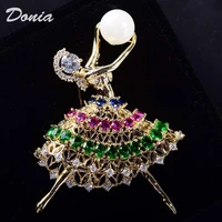 donia jewelry klassieke dans meisjes vorm hijab accessoire perfect kubieke zirkoon broches sjaal pin paar gift