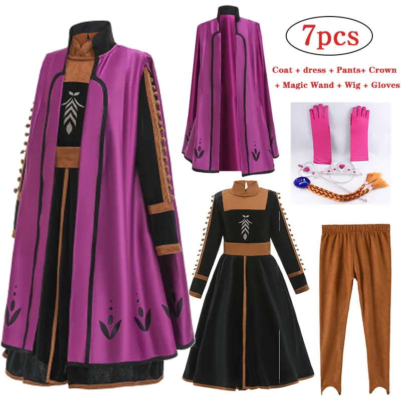 Girls Anna Elsa Dress Carnival Cosplay Party Kids Dresses For Costume Elegant Princess Children Clothing 3 8 12 Year | Детская одежда и