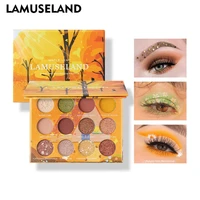 lamuseland maple leaf eyes make up 12 colors eye shadow pallete matte shiny makeup eyeshadow cosmetic with mirror 14 4g la5002