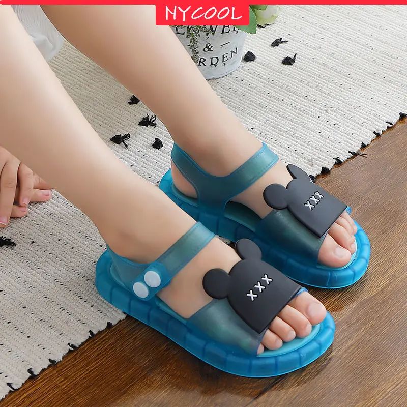 

NYCOOL Baby Cartoon Sandals Luminous Children Footwear Lovely Flashing LED Light Up Shoes Boys Girls Kids Beach Shoes Outdoor