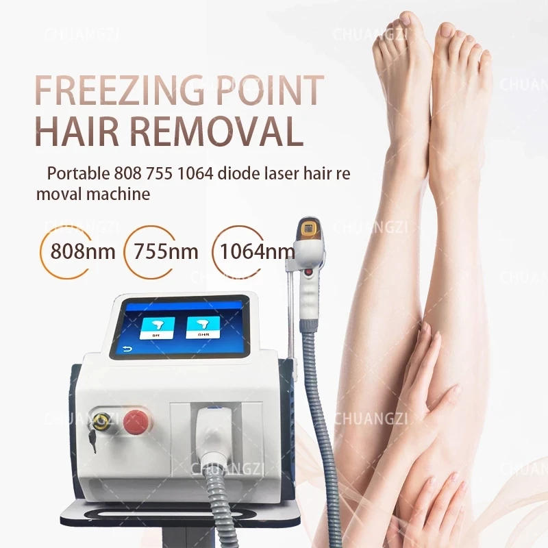 

1600 W Newest 3 Wavelength Portable Painless 755 810 1064 Nm Equipment Salon Use 808 Diode Laser Machine Hair Removal With CE