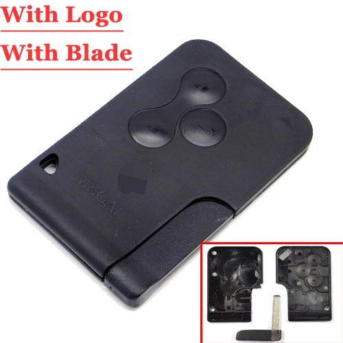 XNRKEY 3 кнопки смарт карты для Renault Clio Logan Megane 2 Koleos Scenic чехол карт черный корпус ключа