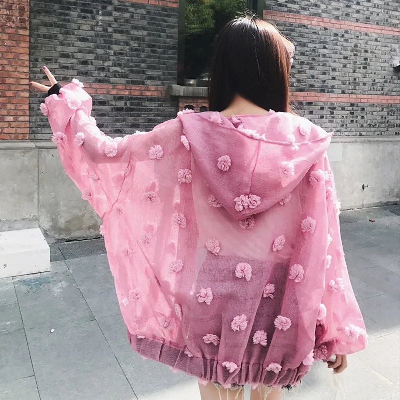

Women Sunscreen Casual Fashion Casual Lace Chiffon Long Sleeve Zipper Casual Thin Section Jacket