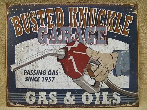 

Busted костяшки газойль гараж забавные Оловянная металлическая табличка автомобиль новый