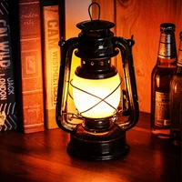 dimmable iron vintage kerosene lamp rechargeable lantern kerosene table lamp antiqued copper cafe bar restaurant flame lights