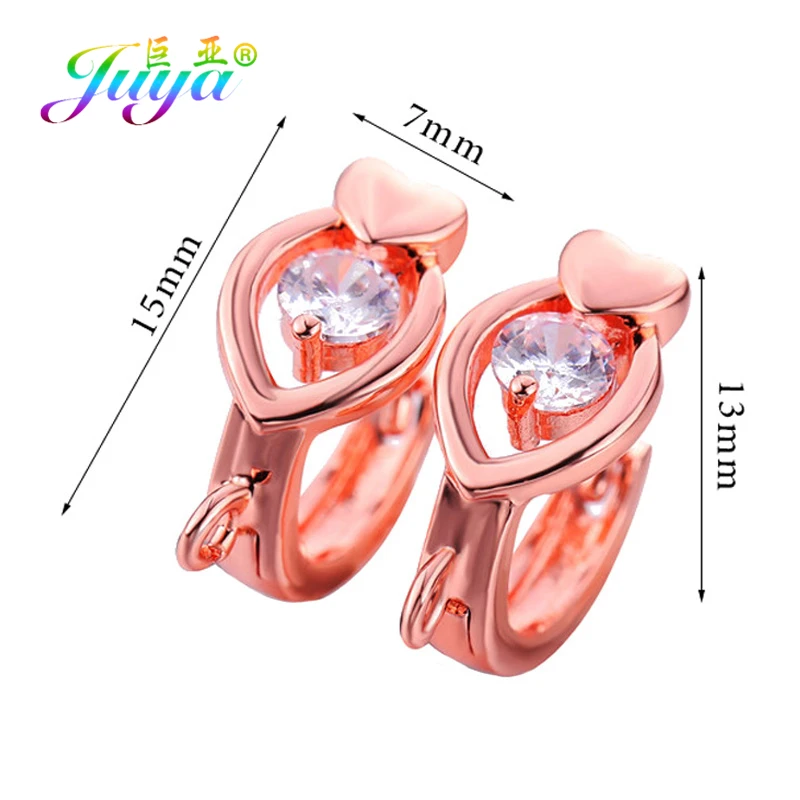 Серьги-кольца Juya с фианитами ручной работы модные аксессуары для