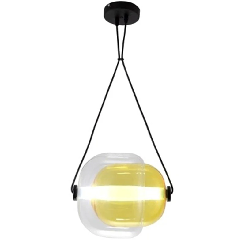 Круглый стеклянный подвесной светильник светодиодный на базе абажур для