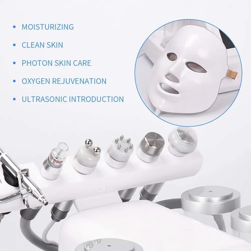 7 in 1 Vacuum Face Cleaning Hydra Water Oxygen Jet Peel Machine Massage Skin Care BIO light RF Small Bubble Beauty Device