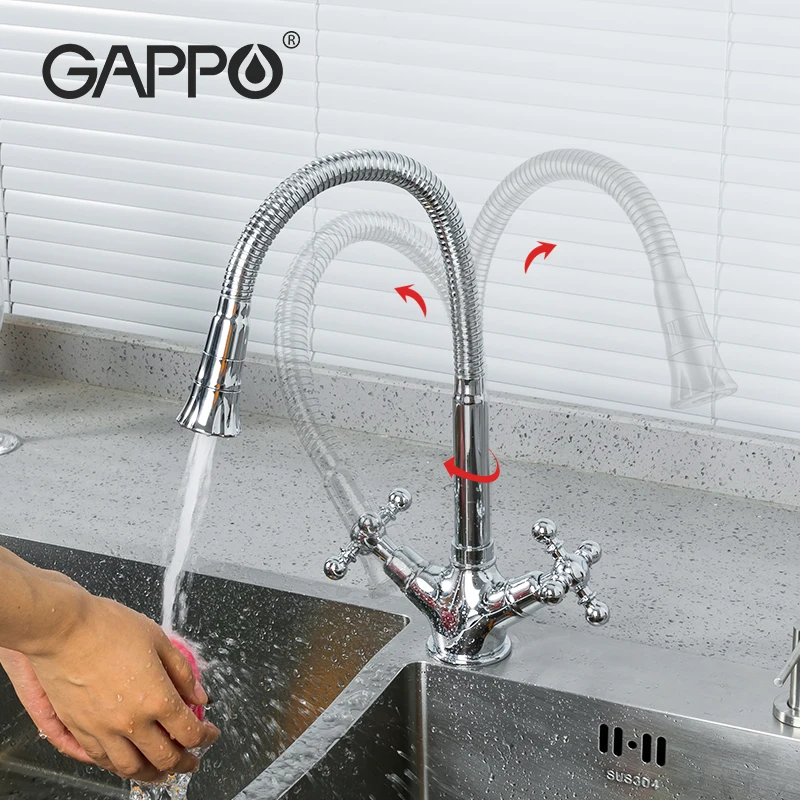 

Смеситель для кухни GAPPO, роскошный кран на раковину, одна ручка, вращение на 360 градусов