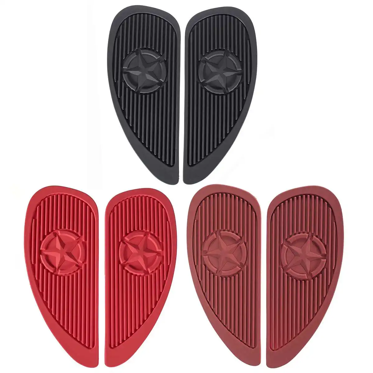 

New 1 Pair Retro Motorcycle Cafe Racer Gas Fuel tank Rubber Stickers Pad Protector Sheath Knee Grip Protector