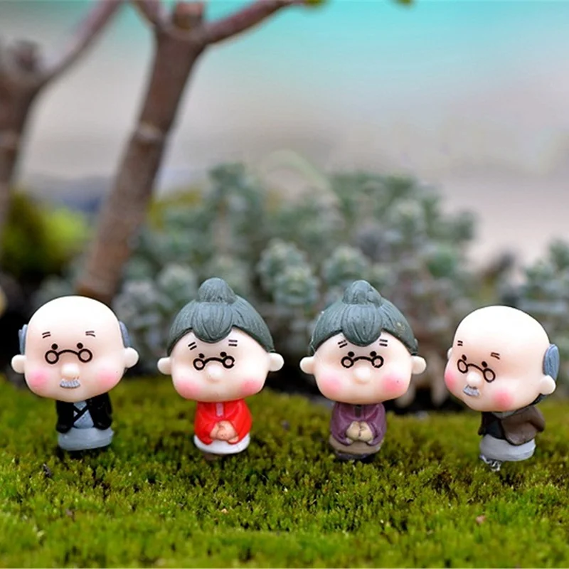 4 шт./лот Kawaii милый дедушка бабушка старая парная поделка искусственная фигурка