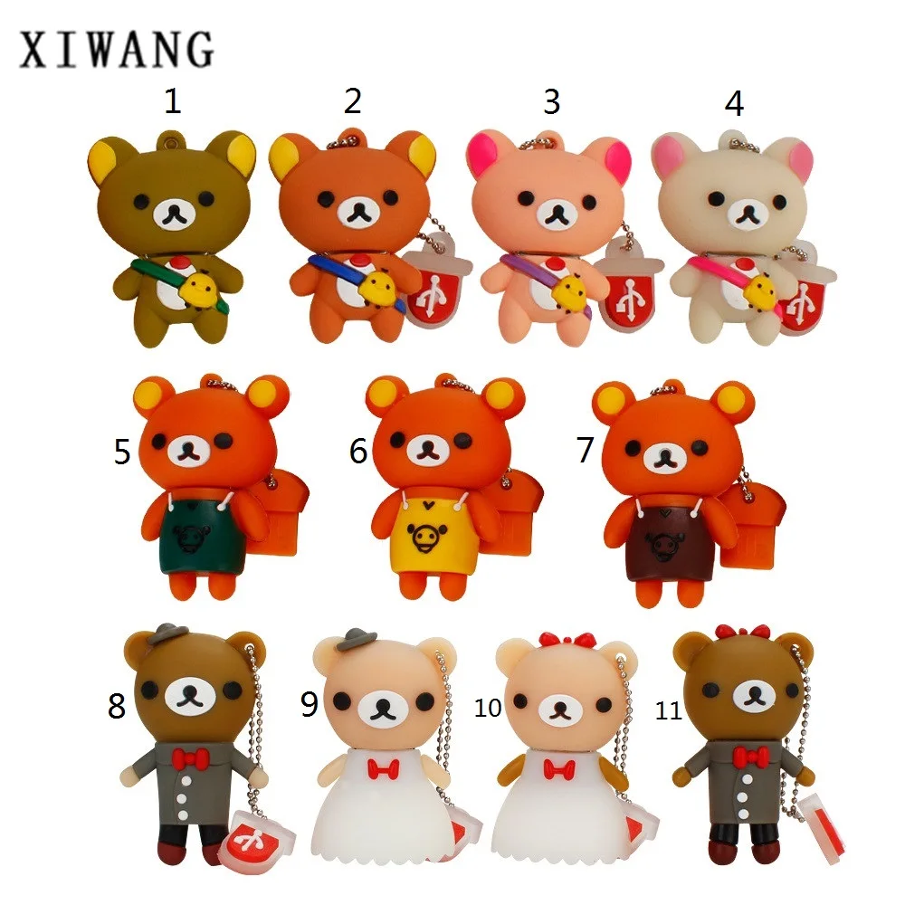 

USB flash drive 128gb cartoon bride groom brown bear memoria stick 4GB 8GB pendrive 16GB pen drive 32GB 64GB U disk wedding gift