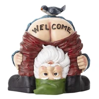 funny welcome gnome with bird statue resin gnome figurines welcome sign for outdoor home garden yard decoration