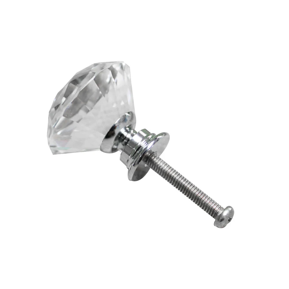 12 шт. прозрачная ручка из хрустального стекла в форме алмаза Вращающаяся для